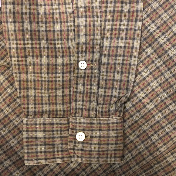 RALPH LAUREN Long Sleeve Olive Green Plaid Button Down Dress Shirt Sz Large - Picture 9 of 12